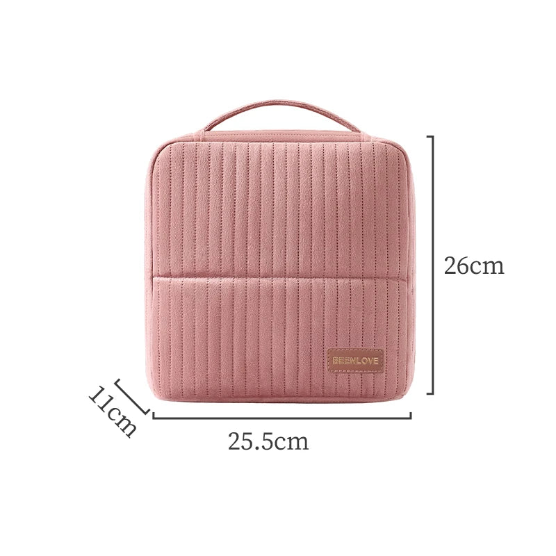 New Women's Cosmetic BagTravel Soft Velvet Portable Multifunctional Cosmetic Bag Waterproof Toiletry Storage Organizer Bag